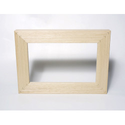 Caisse carrée bois clair pour toile