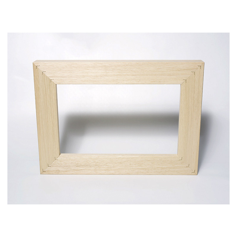 Caisse carrée bois clair pour toile