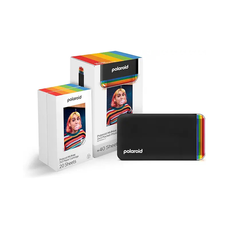 Polaroid Hi-Print + 2 cartouches de papier - Noir