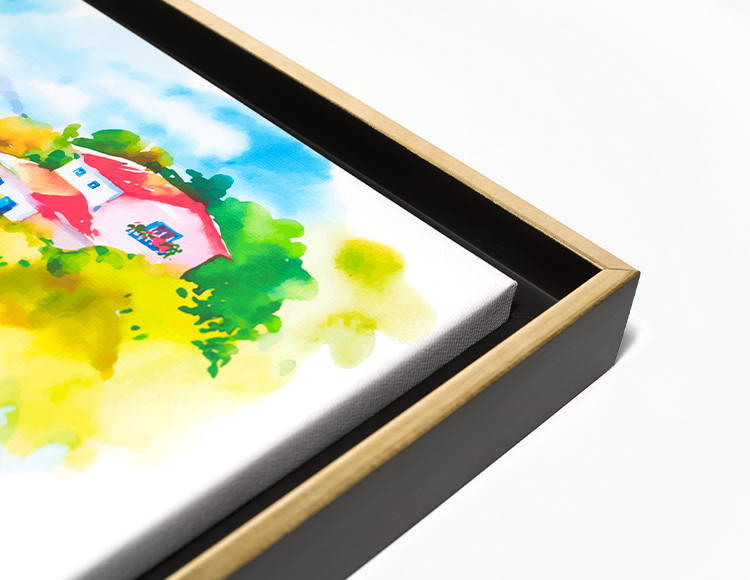 présentation d'un coin de caisse américaine pour toile montée sur châssis