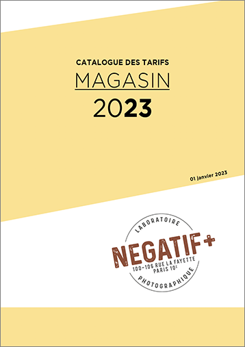 Catalogue des tarifs web et magasin de NEGATIF+