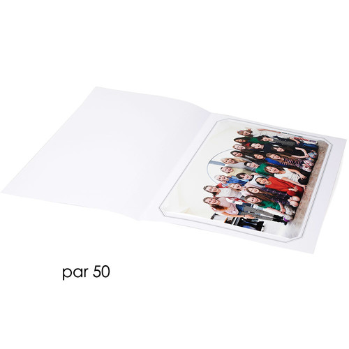 lot de 50 pochettes de présentation blanche 20x30
